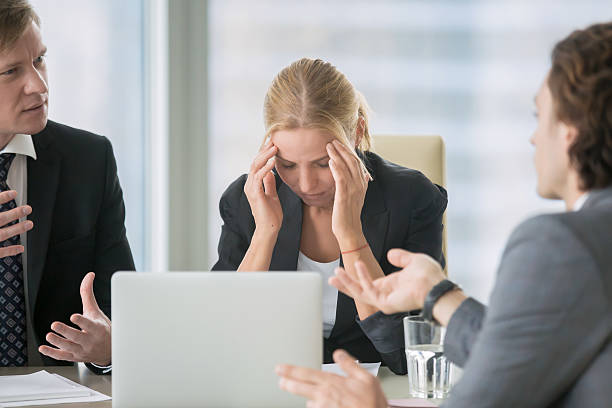 istock Stressing atmosphere at business meeting 628471682