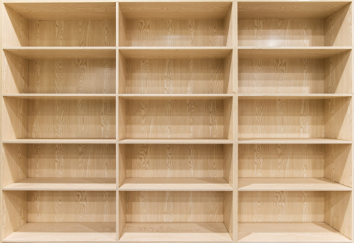 Empty wooden shelf