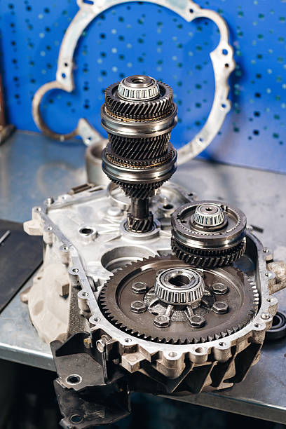 istock Cross-section of a car gearbox. mechanics work in the 628480552