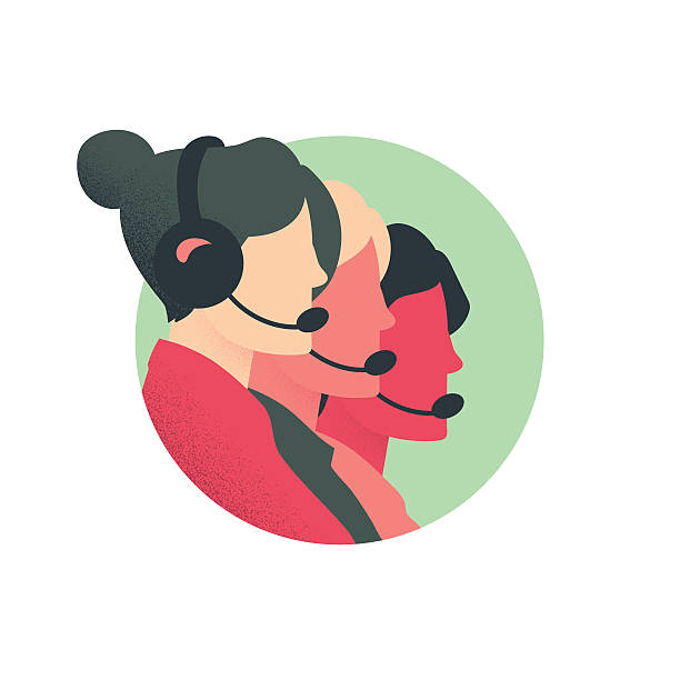 kundendienst telefon bank - callcenter stock-grafiken, -clipart, -cartoons und -symbole