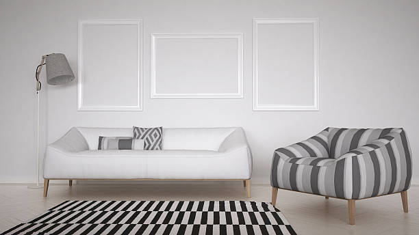 istock Scandinavian white living, lounge, minimalistic interior design 628482648