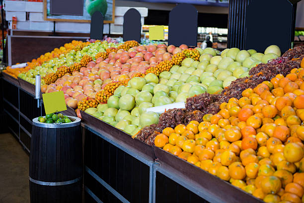 istock Variety on fruits in organic section 628483832