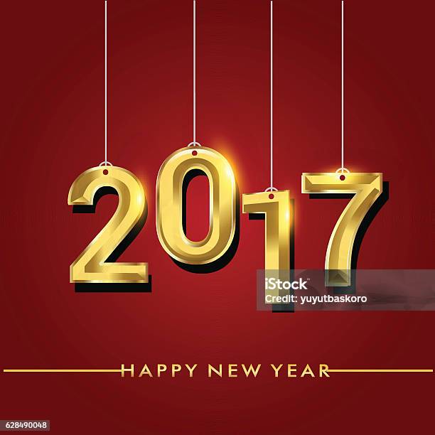 Happy New Year 2017 Stock Illustration - Download Image Now - 2017, Abstract, Brochure