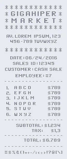 Vector illustration of Market Sales Receipt