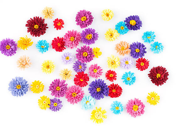 istock Small, colorful paper flowers made with quilling technique 628504926