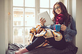 Young woman at home