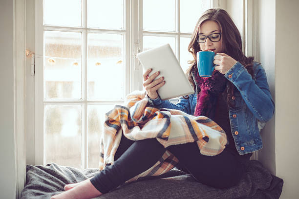 istock Young woman at home 628505590