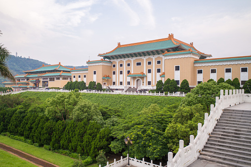 Taipei, Taiwan - May 26, 2016: National Palace Museum in Taipei, Taiwan. It has a permanent collection of nearly 700,000 pieces of ancient Chinese imperial artifacts and artworks, making it one of the largest of its type in the world. 