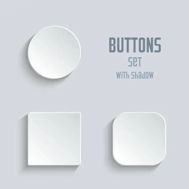 Vector illustration of Media icons set - vector white app buttons