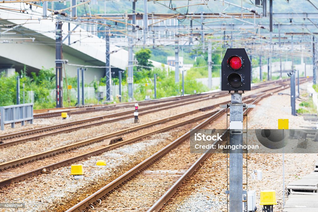 Railway tracks Horizontal Stock Photo