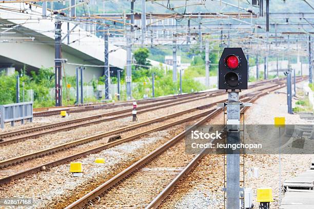 Railway Tracks Stock Photo - Download Image Now - Horizontal, Mode of Transport, No People