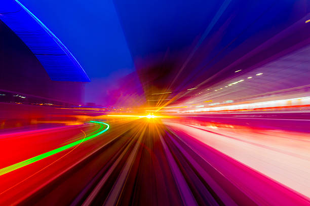 istock Speed motion in urban highway road tunnel 628518124