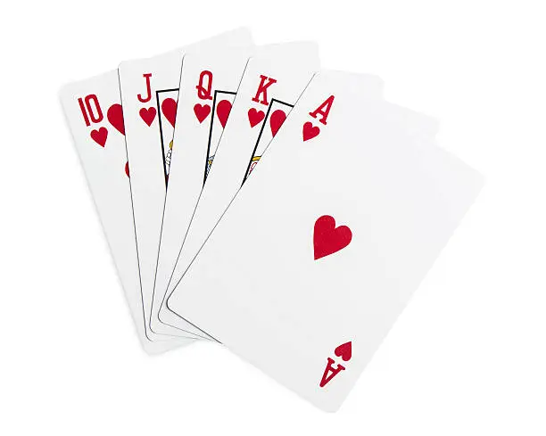 Photo of Playing cards - isolated on white with clipping path