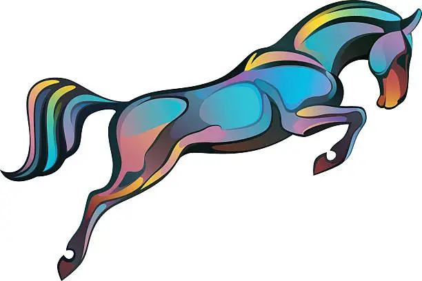 Vector illustration of Jumping horse