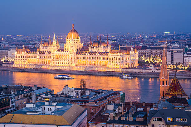 istock panoramic view to budapest parliament, hungary 628525188