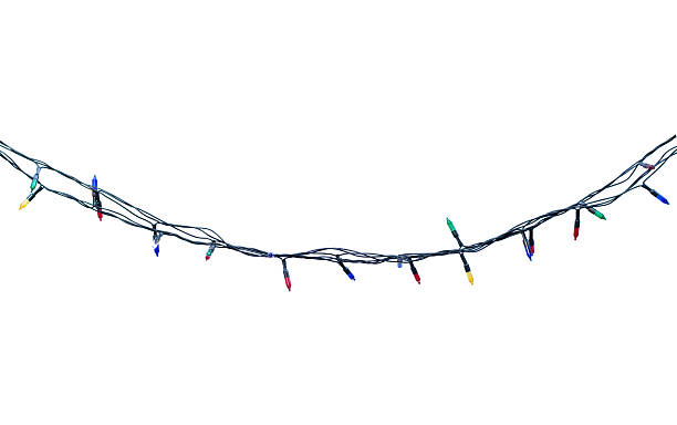 Christmas lights isolated on white stock photo