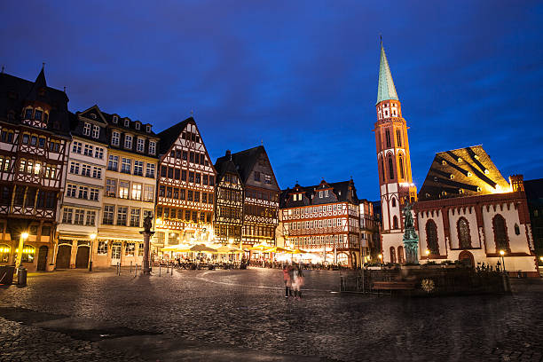 istock Frankfurt old town square at dusk 628528800