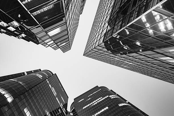 istock Modern skyscrapers in a business district 628529380