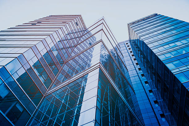 istock Modern skyscrapers in a business district 628535092