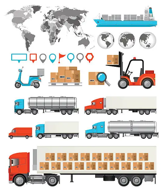 Vector illustration of Logistic and Transport  Infographic