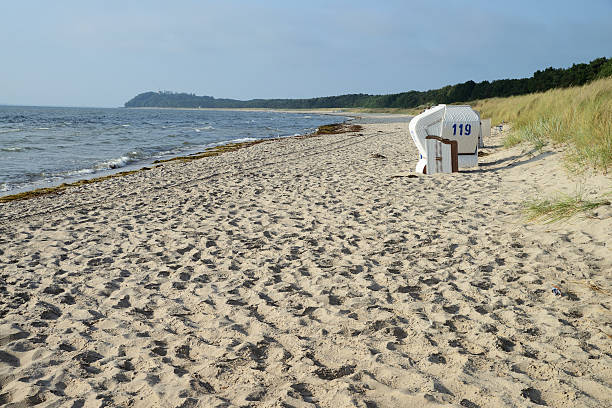 istock Beach chairs on the Baltic Sea beach at Thiessow, Germany 628537590