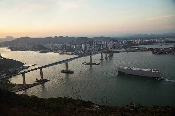 View to Baia de Vitoria, Vitoria City, Espirito Santo, Brazil