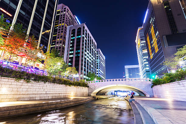 istock Cheonggyecheon stream at night 628547998