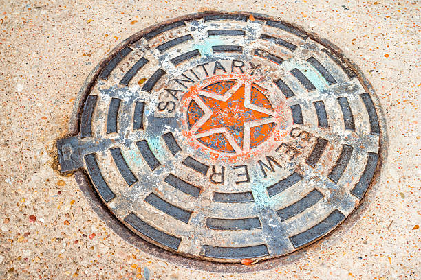 istock Sanitary Sewer Manhole Cover 628548456