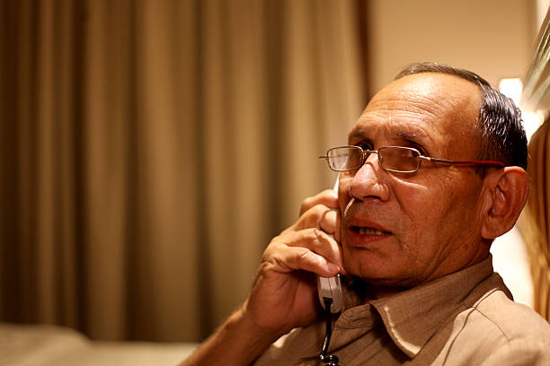 istock Senior men talking on telephone 628549042