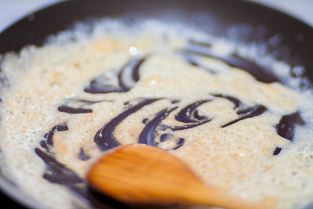 Bechamel sauce, toasting the flour with butter and adding milk