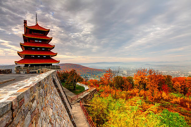 пагода в рединг пенсильвания - pagoda стоковые фото и изображения