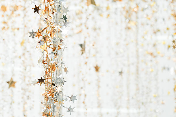 istock Golden Christmas stars decoration 628551790