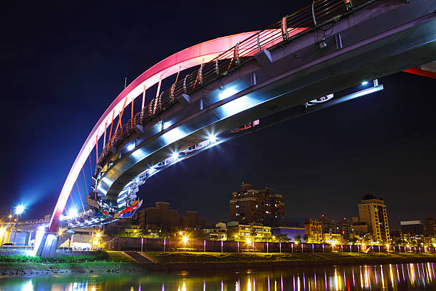 istock Low Angle View Of Illuminated Bridge In Taiwan 628558666
