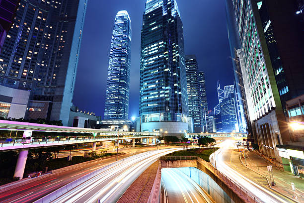 istock Night traffic in Hong Kong 628558764