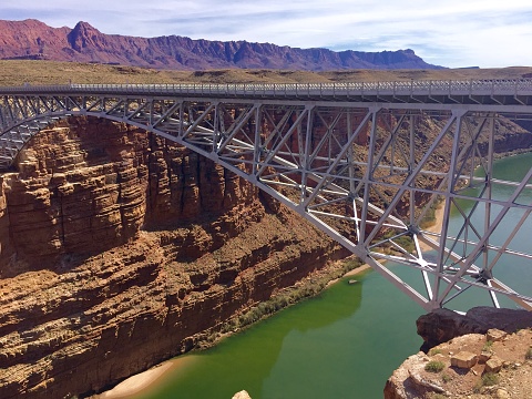 Fantastic view of Navajo bridge in Arizona, near the Grand Canyon.