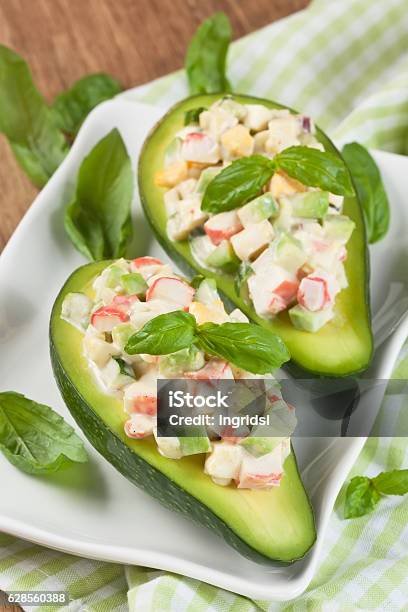 Avocado Salad Stock Photo - Download Image Now - Avocado, Stuffed, Crab - Seafood