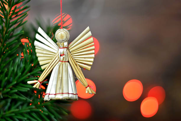 Christmas angel, straw ornament
