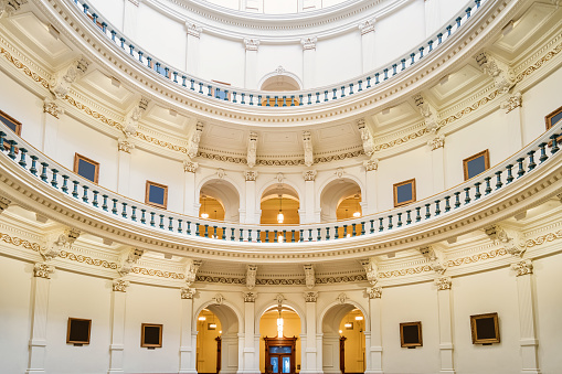 Stock photo of the Texas State Capitol building interior in Austin, Texas, USA