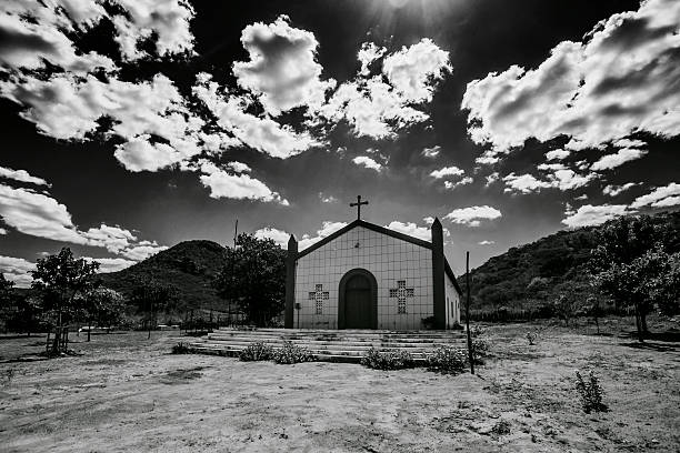 istock Church in the backback in Black and White 628563202