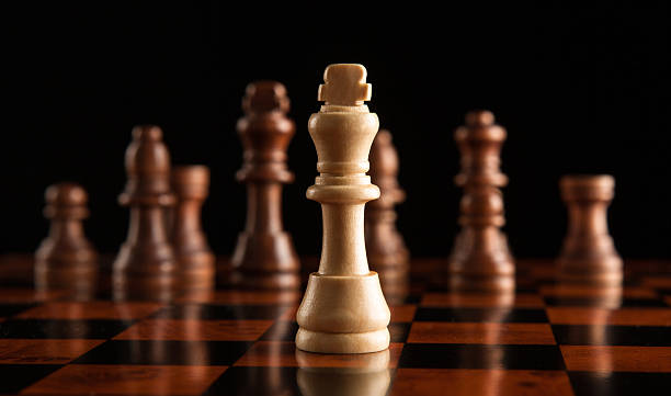istock chess game with the king in the center 628563650