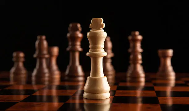 Photo of chess game with the king in the center