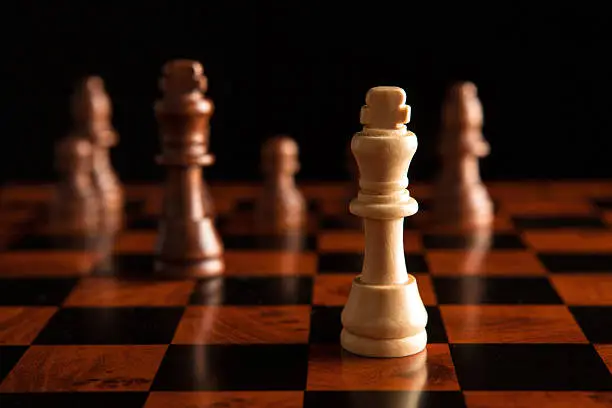 Photo of chess game with the king in the center