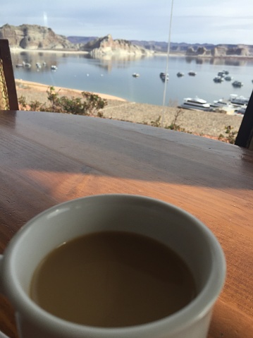 Coffee mug with the best views of Lake Powell.