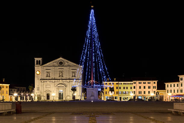 istock Palmanova's Main Square by Night on Christmas Time 628564634