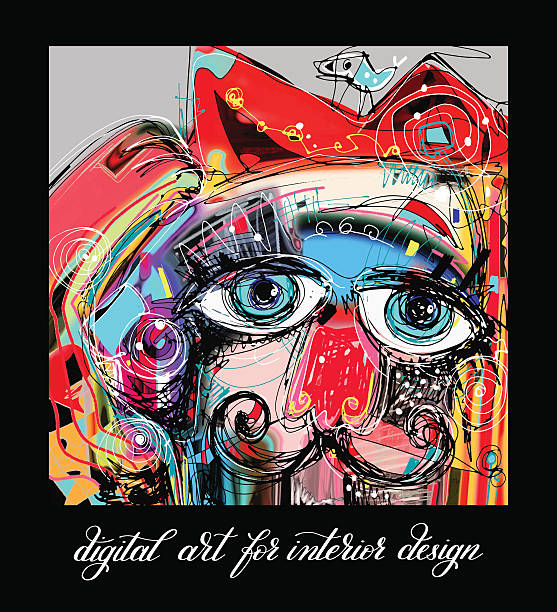 istock original contemporary digital abstract painting artwork to print 628564684