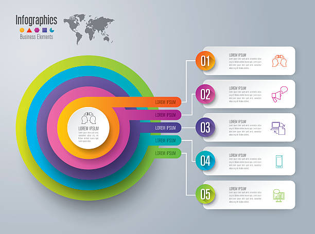 인포그래픽 디자인식 벡터 및 비즈니스 아이콘. - infographic diagram three dimensional shape data stock illustrations