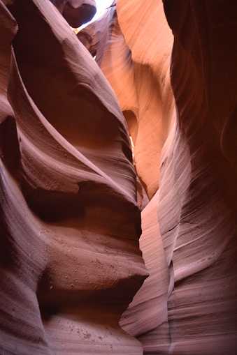 Antelope canyon in Page Arizona, is a slot canyon that has been worn away by rain and flooding for centuries.