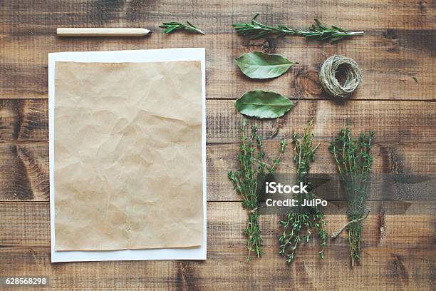 Herbs Stock Photo - Download Image Now - Paper, Kitchen, Food