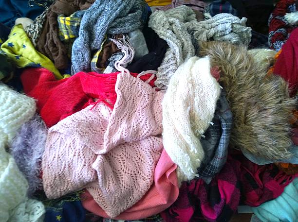 istock The Secondhand clothes in the market 628579060
