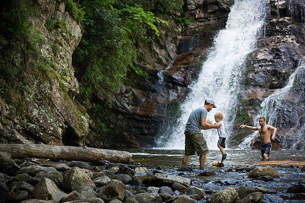 Woman Fly Fishing in stream casting